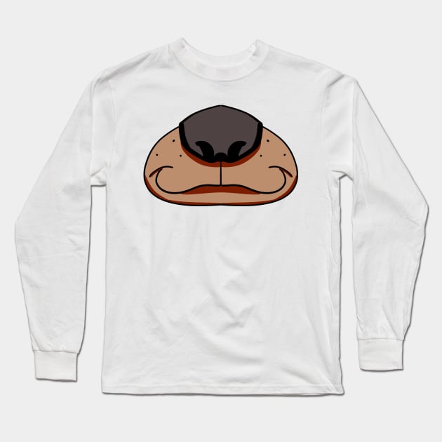 Big Dog Snout  - Face Mask Long Sleeve T-Shirt by PorinArt